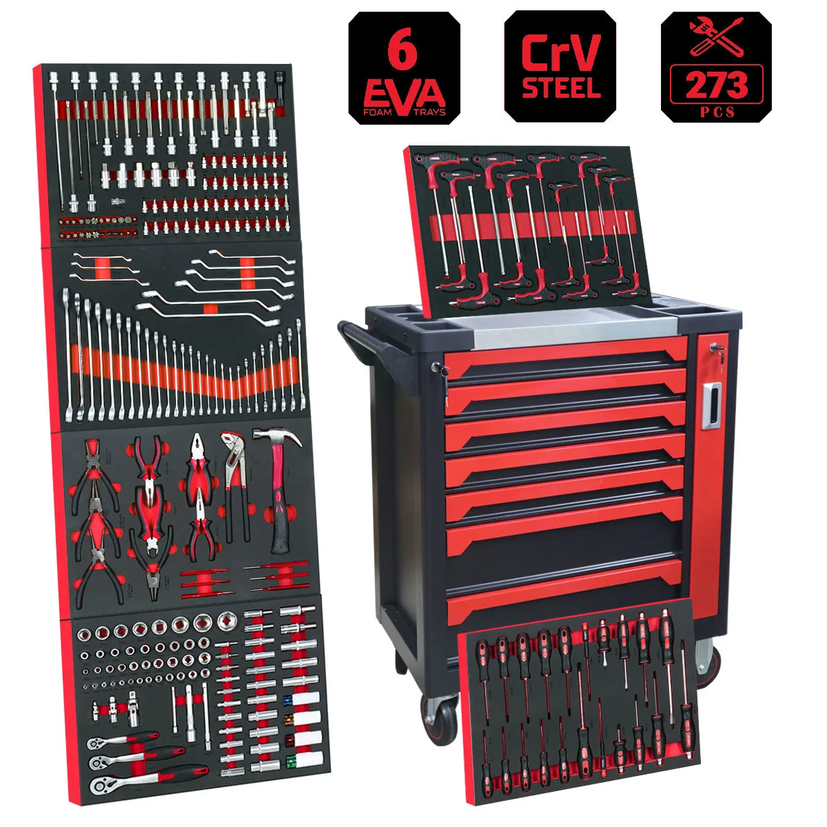 273-Piece EVA Tool Set with TC-1308 Tool Trolley