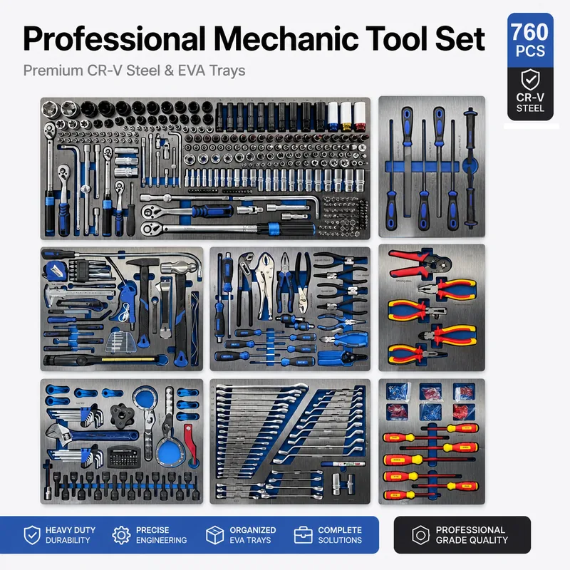 760-Piece Socket Wrench Set with EVA Trays