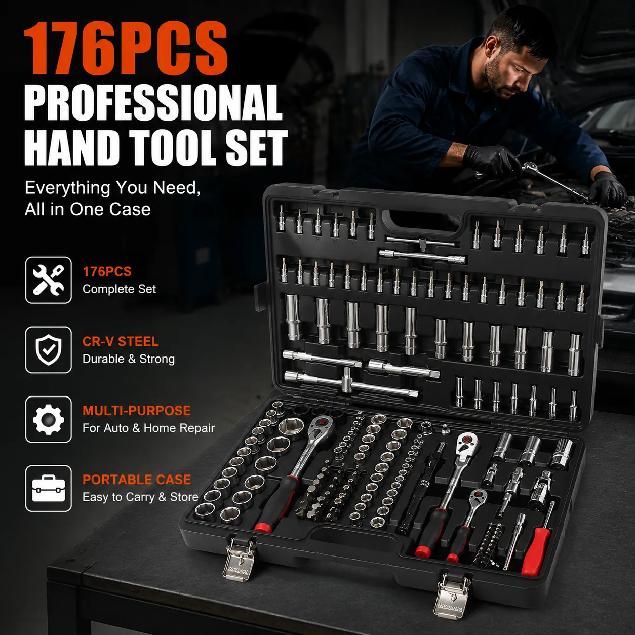 176-Piece Professional Hand Tool Set
