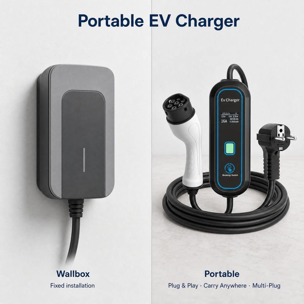 Carregador VE portátil AC, 7 kW · Type 1