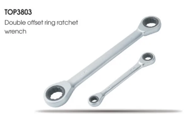 Double Offset Ring Ratchet Combination Wrench