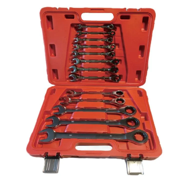 Combination Wrench Set in Red Blow-Mould Case